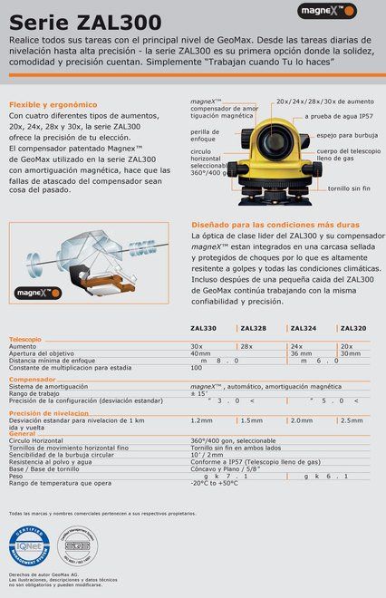 Nivel Automático GeoMax Serie ZAL100